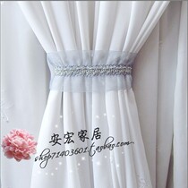 Man An Hong House Lace Lace Lace Simply Korean Gray Curtain with Curtain Curtain
