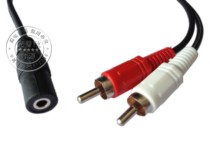 3 5mm mother transfer Double lotus male head 10% Two audio line 3 5 seat transfer double lotus audio transfer line 