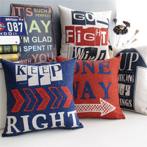 Simple modern Arrow one-way street inspirational cotton and linen coffee shop sofa pillow pillow cushion for car waist pillow