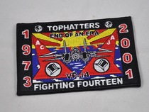 NAVY VF-14 Tall Hatters Tophatters F-14 TOMCAT Male Cat Retired Memorial Badge