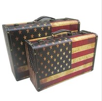 Photography props bar table window display retro suitcase retro box special beauty flag box large size