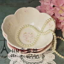 Popular Japanese cherry blossom style salad bowl Fruit plate Rice bowl Soup noodle heart bowl English afternoon tea 3 pieces Soufflé