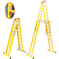 Insulated double-sided telescopic ladder GRP ladder electrician with climbing ladder