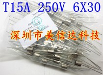 15A T15A F15AL 250V 6 * 30 Glass Insurance Tube induction stove fuse 6X30 with lead wire