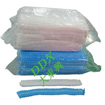 21-inch white and blue double-ribbed disposable non-woven strip cap hair cover Hood dust-free hat