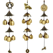 Pure copper wind chimes brass bells Feng Shui wind chimes house evil spirits shop door bell ornaments