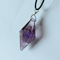 Water jade ice soul natural amethyst pendant Amethyst pendant Amethyst spirit pendulum pendant Devotional powder white