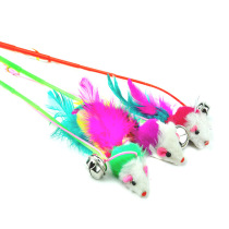 (Cat supplies monopoly) colorful mouse kitten fishing cat stick --- cat love (with ring Ling)
