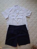 New round-the-world suit White top blue shorts set Polyester cool half sleeve shorts set