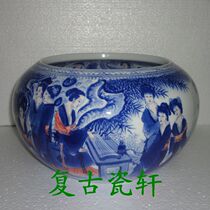 Jingdezhen porcelain green flower glazed inside and outside the duojin hairpin wash water shallow collection