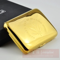  Double gun cigarette case 320 gold maple leaf 16-pack automatic cigarette case Personality creative ultra-thin cigarette case