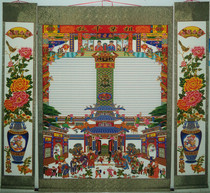 High 180cm silk cloth framed family Hall axis Genealogy Genealogy Genealogy ancestral spectrum ancestral genealogy ancestral lineage picture New year painting hanging shaft