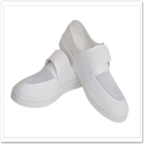 Antistatic leather mesh surface shoes PVC bottom with magic adhesive breathable comfort food workshop Special working shoes