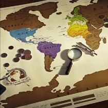  (RECESKY)Scratch Map Scratch around the world map poster wall decoration