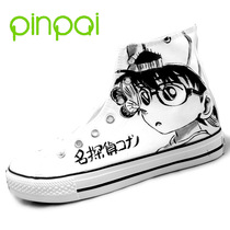 New hand-painted shoes graffiti shoes high hand-painted canvas shoes painted women men Kidd and Conan anime trendy shoes