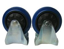  Flatbed truck metal cart wheel matching blue ultra-quiet type Hot sale universal wheel thickened solid bracket rubber