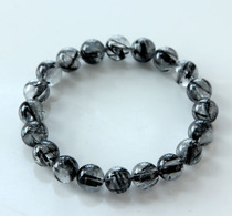 Shuiyu Bingpo natural black crystal bracelet crystal bracelet black hair bracelet