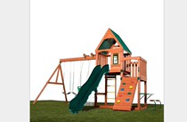 Childrens wooden slide outdoor swing combination wooden slide large climbing net non-standard equipment manufacturer customization