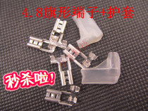 4 8 flag-shaped plug spring terminal sheath car waterproof electric car angled connector horn connector 100pcs