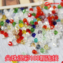 Stock diy hand beaded material crystal beads Diamond beads mixed color sharp beads