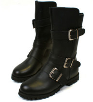 Big S motorcycle boots Zhou Xun Faye Wong star with leather knight boots Martin boots cowhide boots womens boots womens shoes