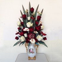 High-grade imported diamond velvet floral set article background wall placed dry flower fake flower silk flower finished flower arrangement set