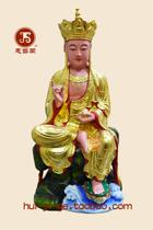 Ksitibet Bodhisattva 04 extremely colorful gold wood carving Buddha statue statue Buddha equipment customized 40cm
