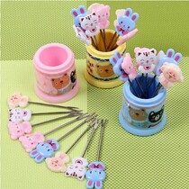 Home goods practical Korean creative stainless steel children cartoon fruit fork set kindergarten cake snack fork