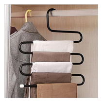 Wardrobe multi-function S-type magic Wrought iron pants rack Multi-layer non-slip pants clip show mens and womens hangers