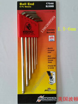 U.S. Wave Head BONDHUS Bang Milliburton 17046 Ball Head 6 Hexagon Wrench 1 5-5MM Metric Chrome Plating