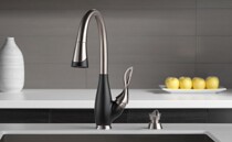 DELTA imported art faucet pull-out kitchen faucet black storm struck BL