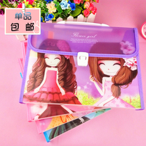 A4 cartoon cute organ bag Korean version of flower girl test paper bag portable multi-layer document folder students