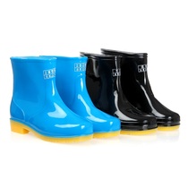 Shanghai Double Money Womens Shoes Water Shoes Men Short Barrel Plastic Rain Shoes Rain Boots Waterproof Non-slip Wear Resistant Bull Gluten Bottom Rubber Shoes