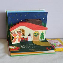 Taiwan Jeancard Creative Christmas Cartoon 3d Solid painted Ben greeting cards Green base Christmas elk gift