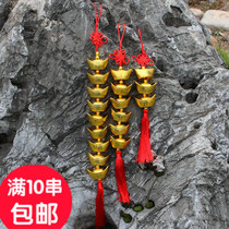 Hot selling dragon and phoenix pattern ternary treasure string pendant Chinese knot Chinese New Year decoration wedding Golden hanging decoration