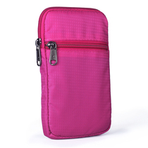 Men and women wear leather belts 6-inch mobile phone bag Sport Running pockets Multi-function hanging bag Single shoulder inclined cross-bag