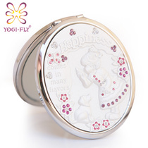 Oval portable makeup mirror portable double-sided folding dressing small mirror gift birthday gift custom DIY lettering