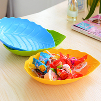 Creative salad fruit plate European plastic leaf dried fruit pot melon seeds snack candy plate