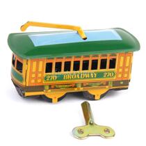 MS268 Tin tram toy winding mechanical clockwork Tin tram model