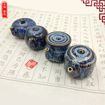 Light Zutang Jingdezhen Ceramic Blue Glaze Water Drop Water Inkstone Plus Water Ink Drop Calligraphy Study Four Treasures Accessories