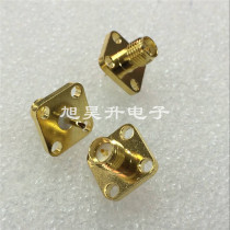 RF RF coaxial connector RP-SMA-KFD SMA female outer screw inner pin reverse connection four hole square plate socket 50 ohm