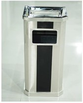 Hotel trash can lobby with ashtray Peel bucket diagonal black bar hotel seat ground ash bucket stainless steel