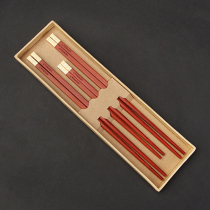 NEWREA NEW SHARP THREE SETS OF CHOPSTICKS SUIT SMALL LEAVES PURPLE SANDALWOOD TRIPLE MOUTH