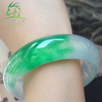 Xiao YaRamadan natural jade water moisturizing permeable ice seed quartz jade bracelet new pit emerald floating green bracelet