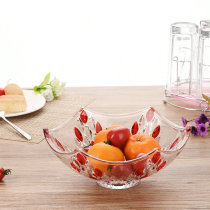 Fruit plate Nordic style small exquisite creative net red Modern household living room Crystal glass transparent snack plate