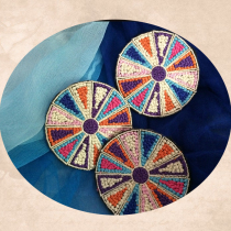 Orange's Heart Imitation Seed Embroidery Embroidery Piece Small Patch Adhesive Cloth Paste DIY Handmade Accessories