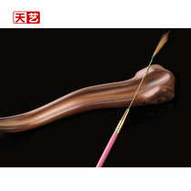 Yangzhou Tianyi rose mahogany handle Copper wire chicken feather stick Chicken feather sweep ear picking tool Ear digging tool single root