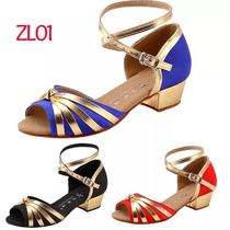  2016 new childrens Latin dance shoes girls womens friendship leather soft-soled square childrens dance practice