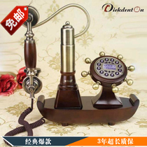 European style pastoral retro craft solid wood antique telephone creative old-fashioned caller ID home phone landline