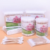 Double head wooden stick cotton swab ear cotton swab makeup cotton swab disposable cotton stick makeup removal cotton swab cotton ball stick